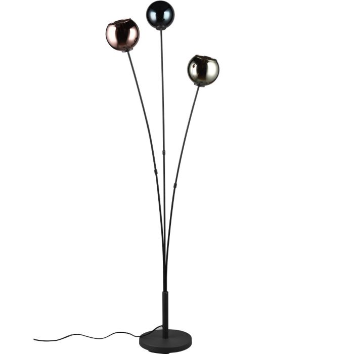 Trio Sheldon R41303017 vloerlamp met blauw groen en koperkleurig glas