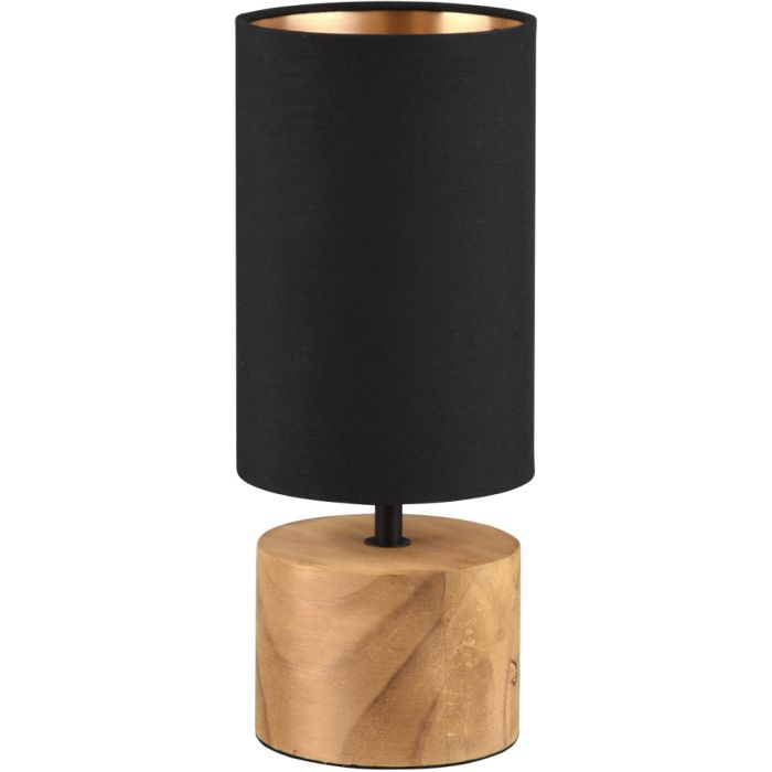 Trio Woody R50171930 hout met zwart textiel tafellampje