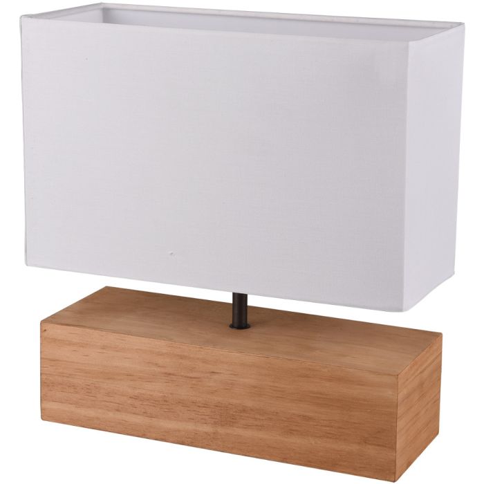Trio Woody R50181030 houten tafellamp met wit textiel kap