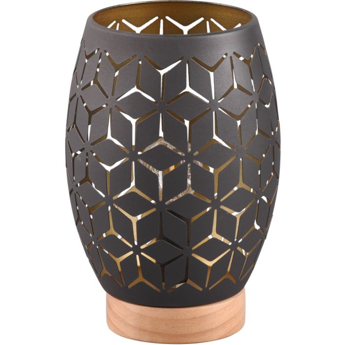 Trio Bidar R51571080 zwart met goud kleurige tafellamp