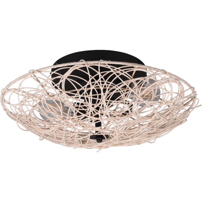 Trio Lovis R61142036 plafondlamp van gevlochten rotan