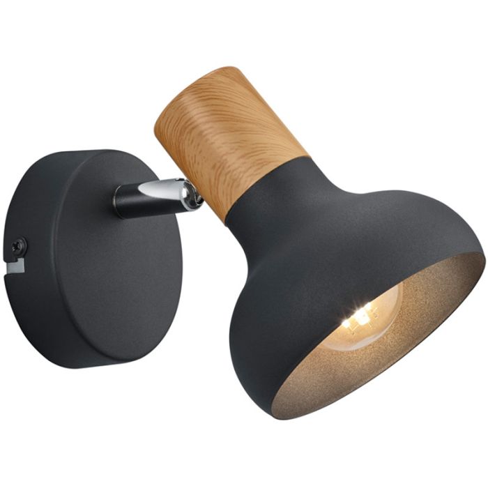 Trio Latika R81521032 zwarte spot met houtkleur