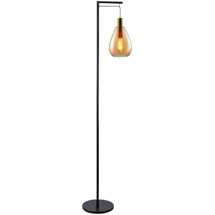 Freelight Dorato S2011A amber glazen vloerlamp
