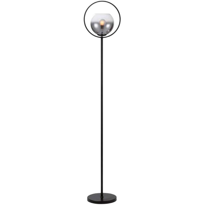 Freelight Aureol S2231SK zwarte vloerlamp met rookglas