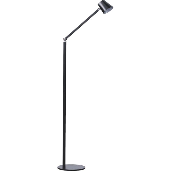 Freelight Trieste S4601Z matzwarte vloerlamp met vierkant naar rond kapje en driestappen dimmer