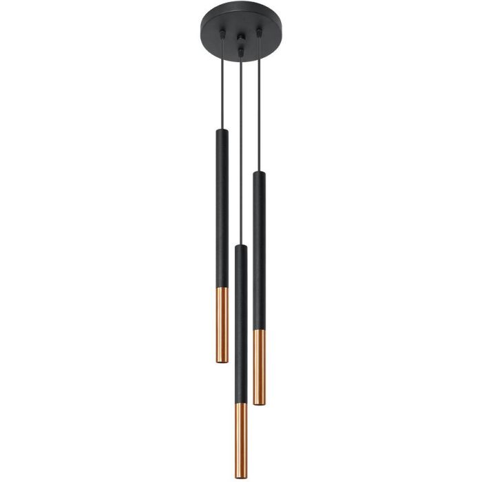 Sollux Mozaica SL.0890 zwart met koperen hanglamp