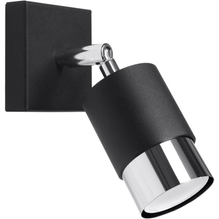 Sollux Nero SOL1064 mat zwarte spot met chroom