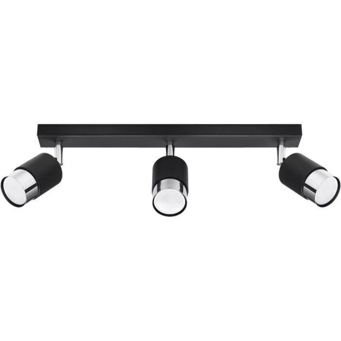 Sollux Nero SOL1066 mat zwarte spot met chroom