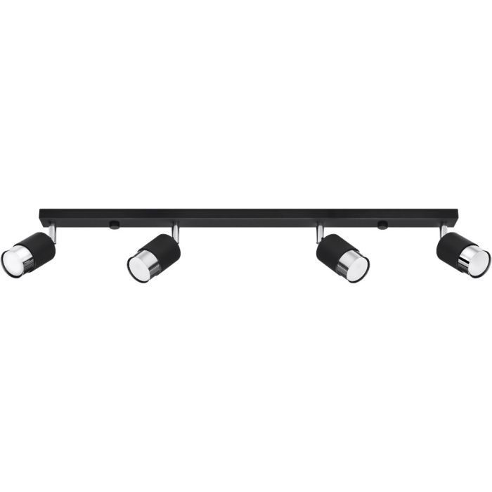 Sollux Nero SOL1067 mat zwarte spot met chroom