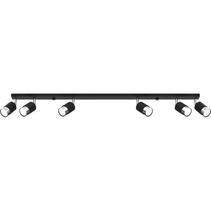 Sollux Nero SOL1068 mat zwarte spot met chroom