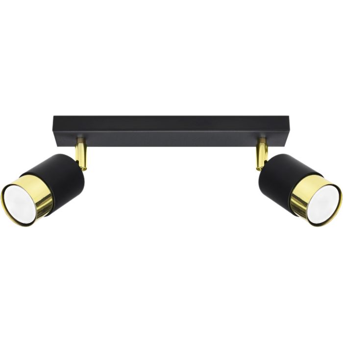 Sollux Nero SOL1070 mat zwarte spot met goud kleur