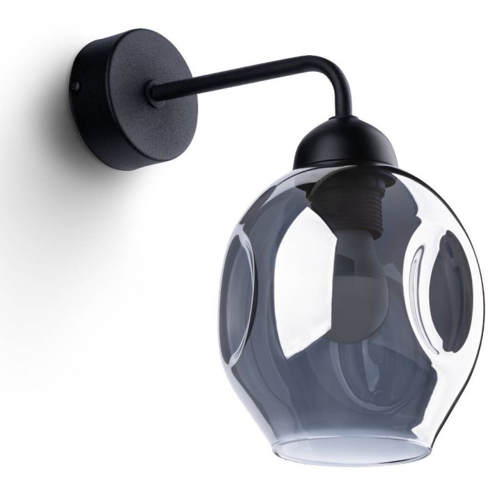 Sollux Fillan SL.1143 zwart rookglazen wandlamp
