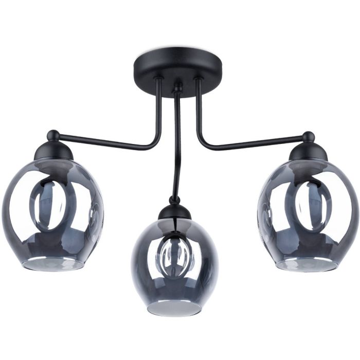 Sollux Fillan SL.1144 zwart rookglazen plafondlamp