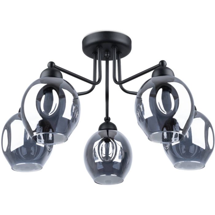 Sollux Fillan SL.1145 zwart rookglazen plafondlamp
