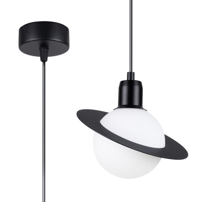 Sollux Hyperion SL.1358 zwarte hanglamp planeet