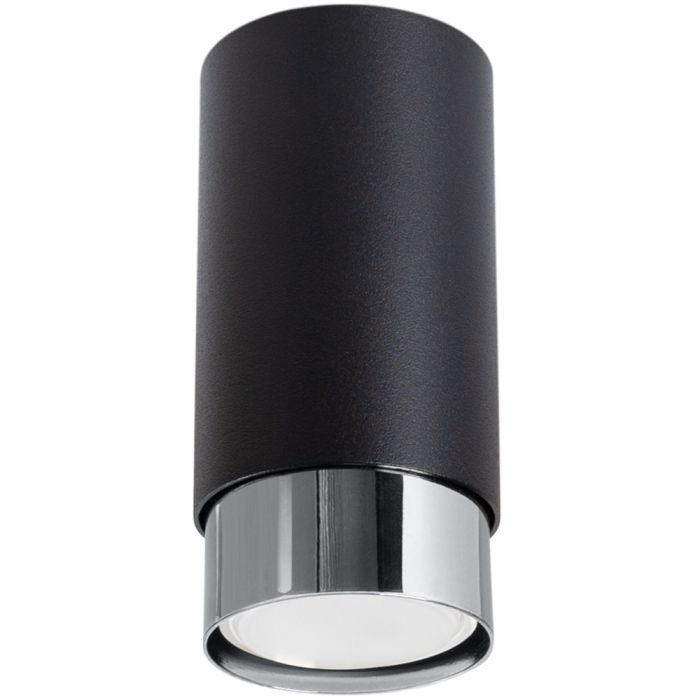 Sollux Nero SL.1408 zwarte plafondlamp met chromen rand