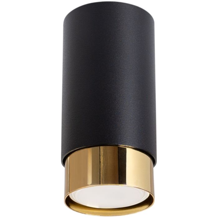 Sollux Nero SL.1410 zwarte plafondlamp met gouden rand