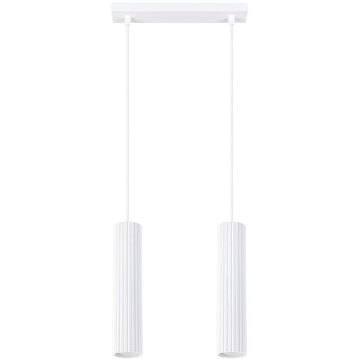 Sollux Karbon SL.1536 wit geribbelde hanglamp