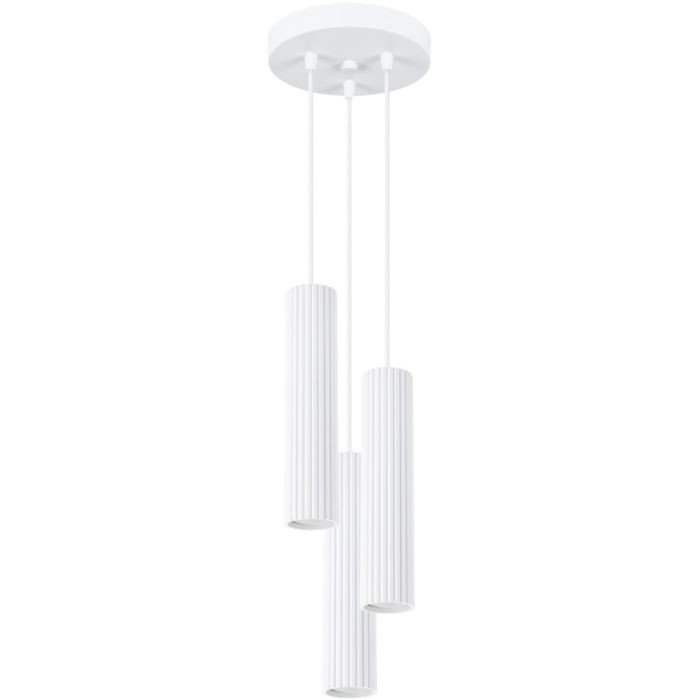 Sollux Karbon SL.1538 wit geribbelde hanglamp