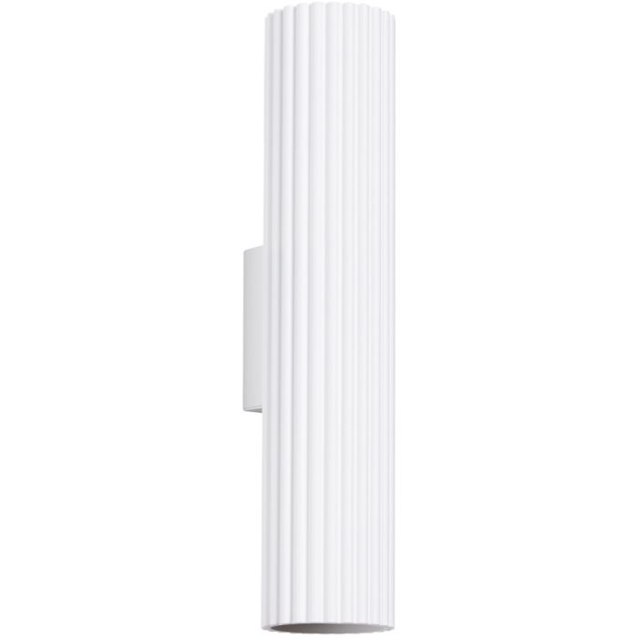 Sollux Karbon SL.1539 wit geribbelde updown wandlamp