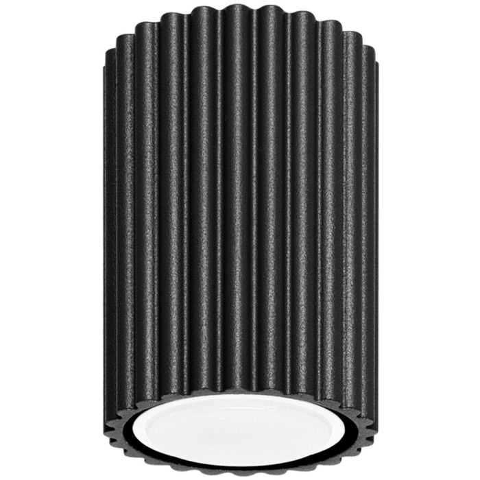 Sollux Karbon SL.1568 zwarte geribbelde plafondlamp