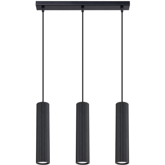 Sollux Karbon SL.1575 zwart geribbelde hanglamp