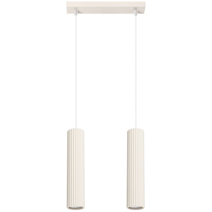 Sollux Karbon SL.1593 beige geribbelde hanglamp