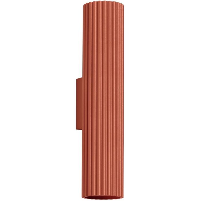 Sollux Karbon SL.1634 oker rode geribbelde updown wandlamp