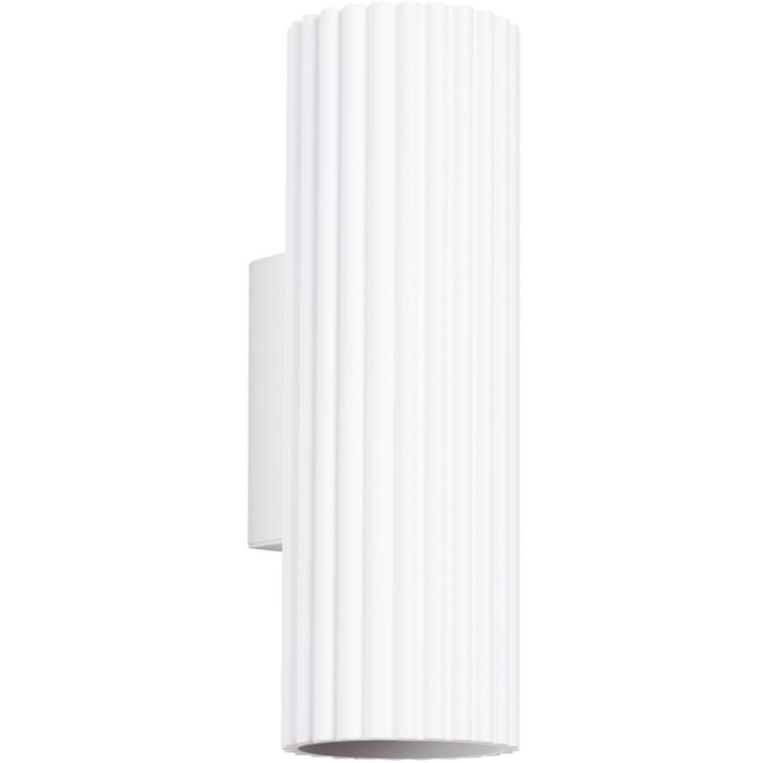 Sollux Karbon SL.1647 wit geribbelde wandlamp