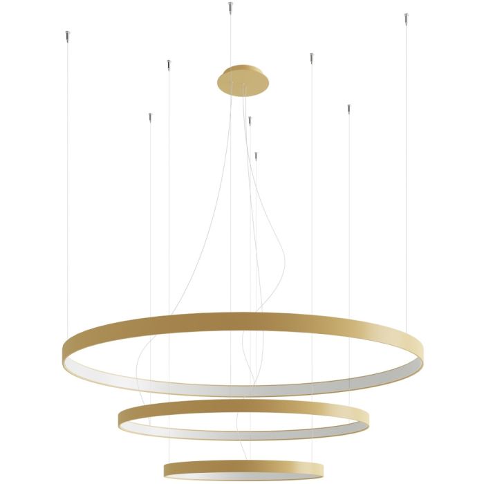 Thoro Rio TH.173 goud kleurige hanglamp met drie ringen