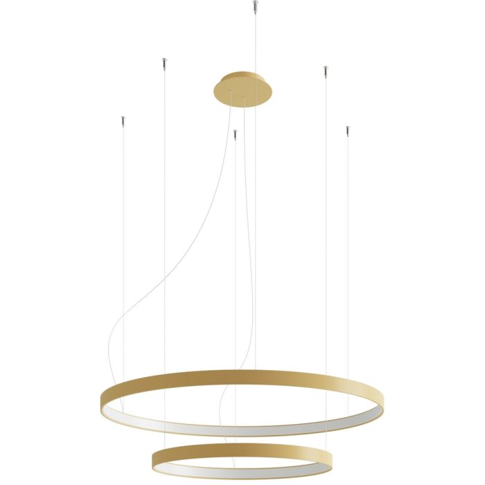 Thoro Rio TH.214 goud kleurige hanglamp met dubbele ring