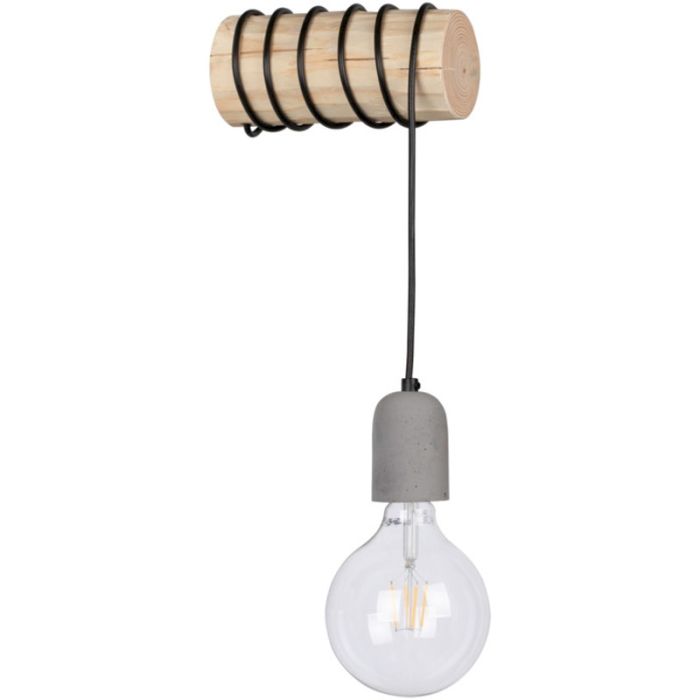 Spotlight Trabo 69399150 pijnboomhouten wandlamp met betonnen fitting