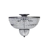 ETH 05-PL2313-18 (uitlopend) Plafonnière Azzaro oud zilver/kristal 77cm