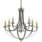 Searchlight SL-1849-9BZ Kroonluchter Belfry bruin 78cm