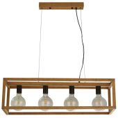 Searchlight SL-54741-4NA Hanglamp Square hout 90cm