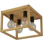 Searchlight SL-54742-4NA Plafondlamp Square hout 36cm