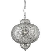 Searchlight SL-9221-1SS Hanglamp Fretwork zilver 29cm