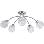 Searchlight SL-11525-5SN Plafondlamp Astral staal 60cm