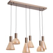 Searchlight SL-77410-6AM Hanglamp Cannes koffie 96cm