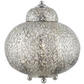Searchlight SL-EU8221-1SS Tafellamp Fretwork zilver 29cm