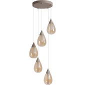 Searchlight SL-35110-5SA Hanglamp Pear zand 46cm